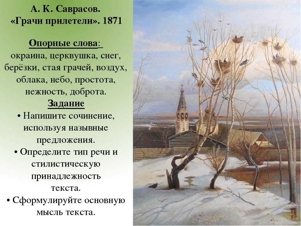 Сочинение по картине саврасова проселок 3, 7 класс описание