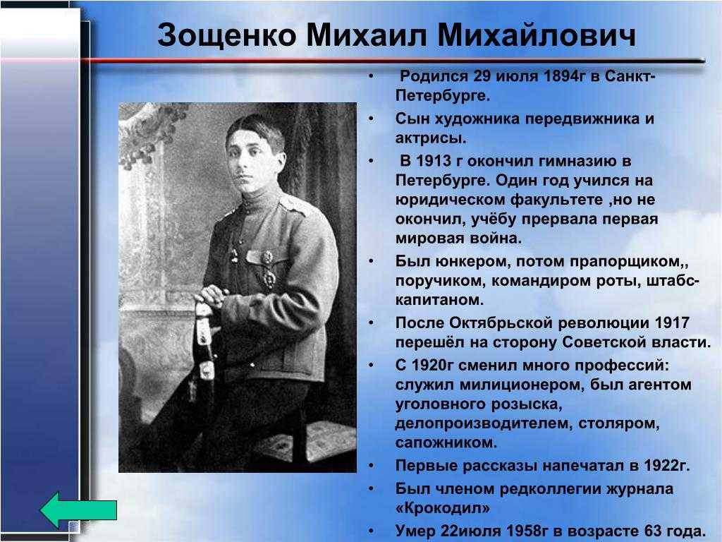 Жизнь и творчество зощенко презентация 8 класс