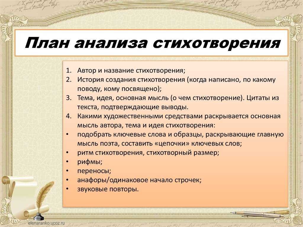 Композиция план стихотворения